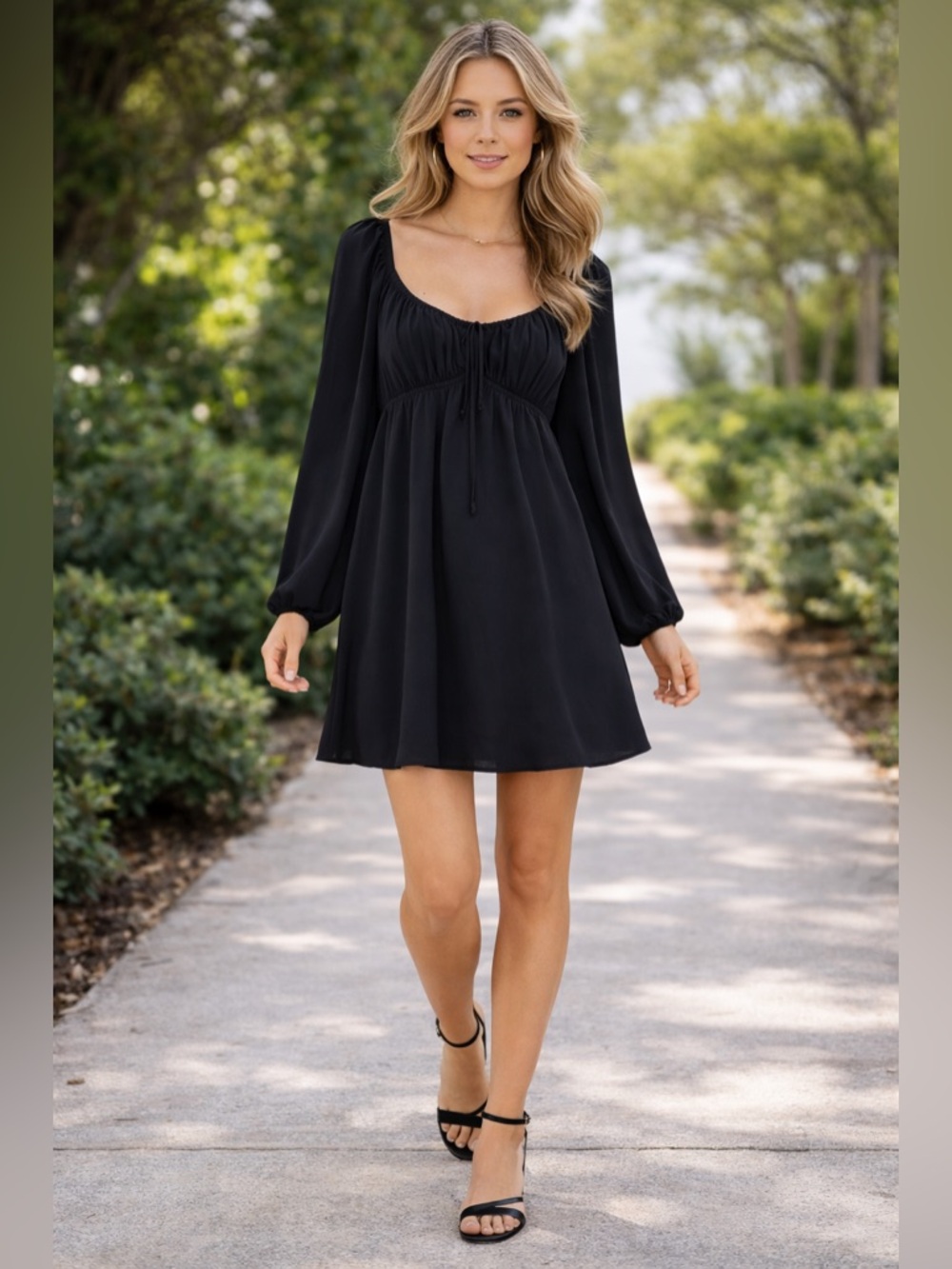 Princess Polly Chic Black Bettie Mini Dress NWT-size 6 - Picture 7 of 8